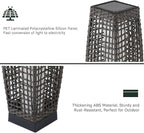 Grand patio Solar Outdoor Floor Lamp Water-Resistant Wicker Deck Lantern Light - Image 5