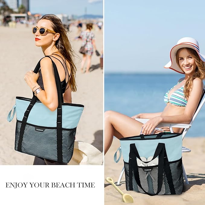 Beach Bag with Zipper - Image 7