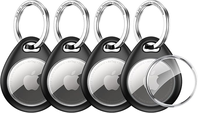 UNBREAKcable Holder for Apple AirTag 4 Pack Protective Case Waterproof TPU Shell by UNBREAKcable
