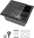 Dcolora 15 Inch Granite Composite Black Bar Sink Undermount Small Kitchen Sink by Dcolora