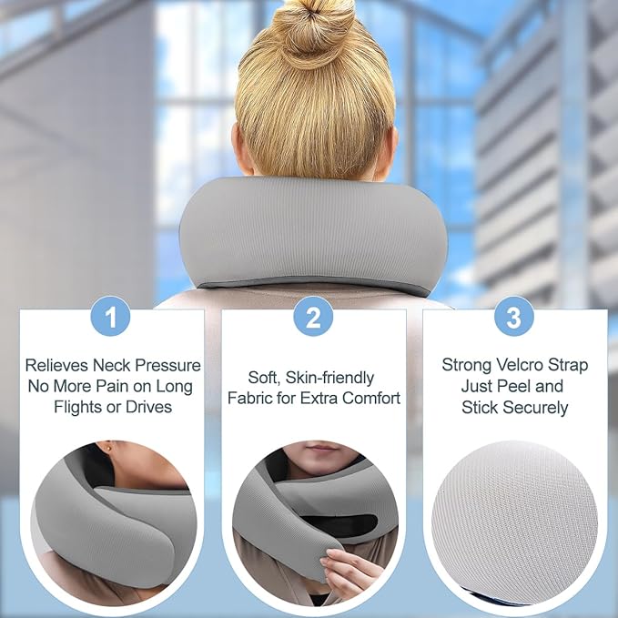 Neck Pillow for Traveling, Travel Neck Pillow for Airplanes, Smooth & Cooling - Image 6