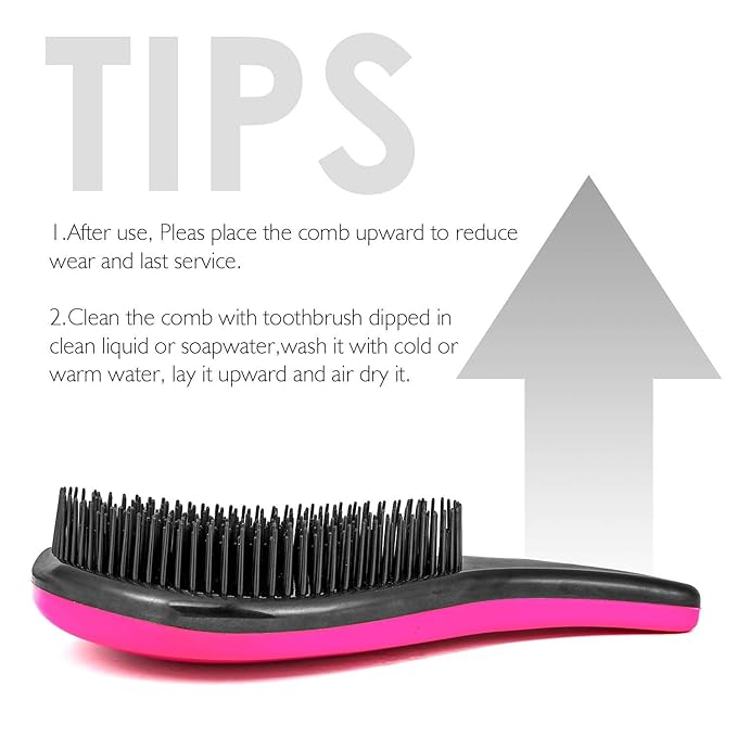 WYNK Detangling Brush 2-Pack for Adults & Kids - Green & Pink Hairbrush for Wet/Curly/Thick Hair, Gentle Knot Remover with Scalp Massage