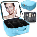 Makeup Bag with Led Mirror, Travel Makeup Organizer with 3 Color Setting by SUILU