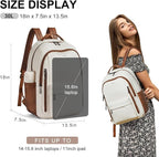 30L Business Laptop Backpack for Women Men, Travel Work Backpack Purse Faux - Image 3