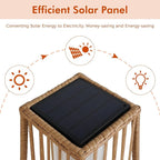 Grand patio 2-Piece Outdoor Floor Lamp Solar Powered Lantern Waterproof Wicker - Image 4