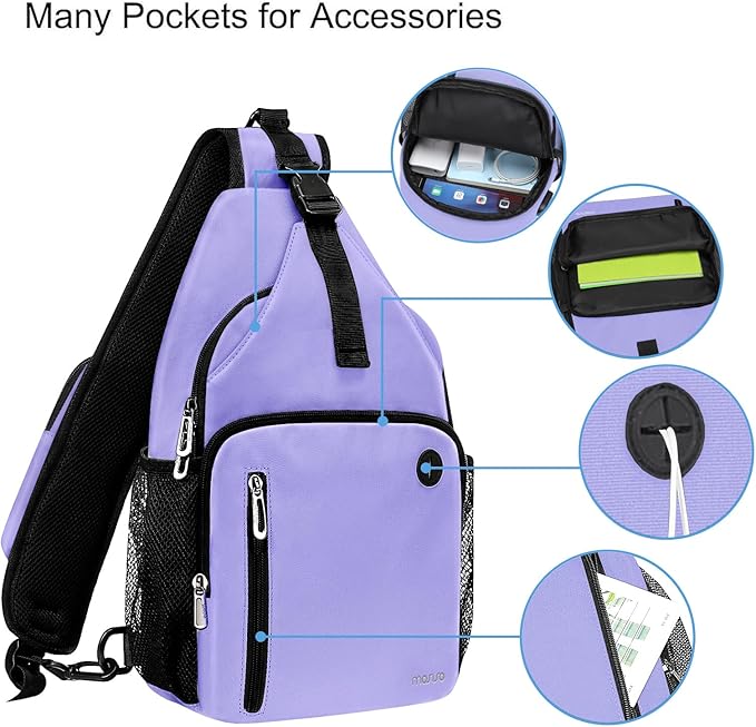 MOSISO Sling Backpack Bag, Crossbody Shoulder Bag Travel Hiking Daypack Chest - Image 3