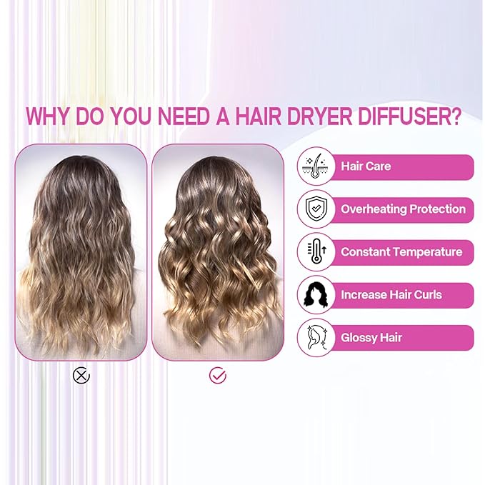 Hair Dryer Diffuser, Styling Tools Appliances Universal Hair Dryer Diffuser Portable Travel Folding Hair Blow Dryer Diffuser (Black)
