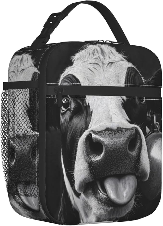 Cow Insulated Lunch Box for Women Men Cow Lunch Bag for Travel, or Fishing - Image 2