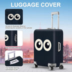 ANNA QUEEN Navy Blue Cartoon Eyes Luggage Cover, Funny Suitcase Protector - Image 3