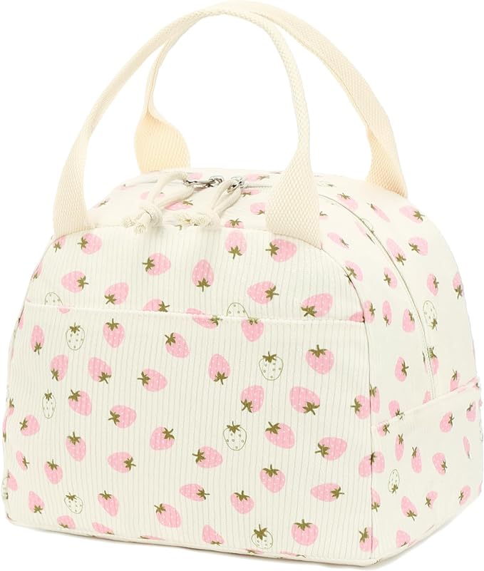 Bluboon Lunch Bag for Women Men Cute Corduroy Lunch Tote Bags Reusable by BLUBOON