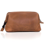Leather Toiletry Bag for Men Best Gift Premium Genuine Leather Dopp Kit Shaving Kit Organizer Travel Kit Pouch Bag for Men Large Size (Tan)