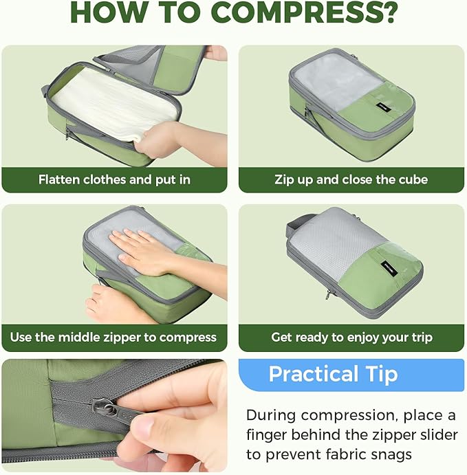 BAGAIL 6 Set/4 Set Lightweight Compression Packing Cubes - Image 5