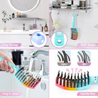 Boar Bristle Hair Brush, Curved Vented Detangler Brush Faster Blow Drying, Paddle Detangling Brush for Women Men Kids Wet Dry Long Curly Thick Straight Hair, Make Hair Shiny and Healthier(Green+Blue)