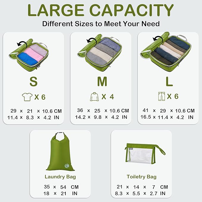 Cipway Compression Packing Cubes, Ultralight Luggage Organizer Bags - Image 6