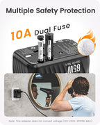 LENCENT Universal Travel Adapter, 65W GaN International Fast Charger - Image 8