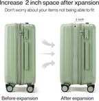 Hanke Expandable Hardshell Luggage Sets 3 piece Carry on Luggage - Image 3