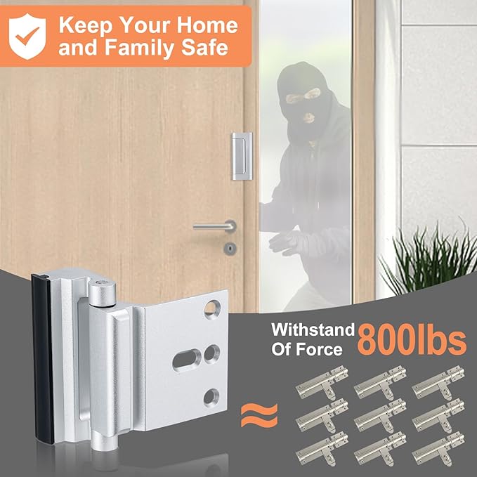 2 Pack Home Security Door Lock, Childproof Door Reinforcement Lock, - Image 2