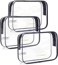 BAGSMART Clear Toiletry Bag, 3 Packs TSA Approved Water resistant Quart Size by BAGSMART