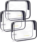 BAGSMART Clear Toiletry Bag, 3 Packs TSA Approved Water resistant Quart Size by BAGSMART