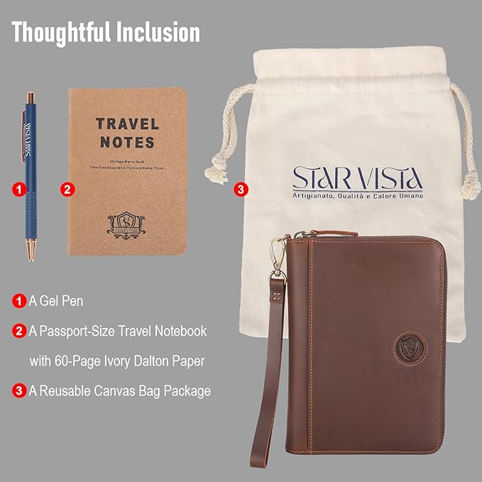STAR VISTA Lorenzo Full Grain Leather Family Passport Wallet - Image 6