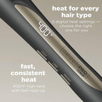 INFINITIPRO BY CONAIR Tourmaline Ceramic 1¼-Inch to ¾-Inch Tapered Curling Wand, Tapered Curling Wand Produces Beachy Waves, Dark Grey