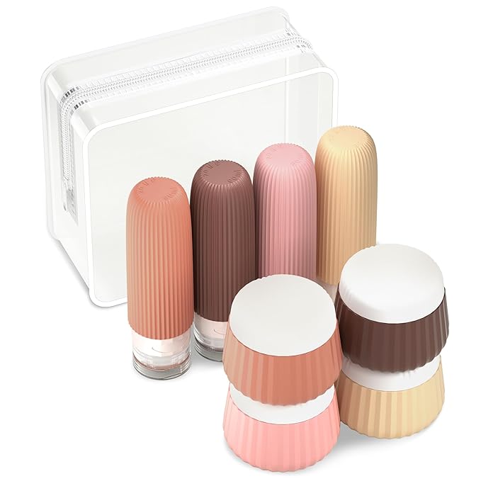 Travel Bottles 8 Pack, TSA Approved 3 oz Toiletries Containers, Leak Proof by Mrsdry