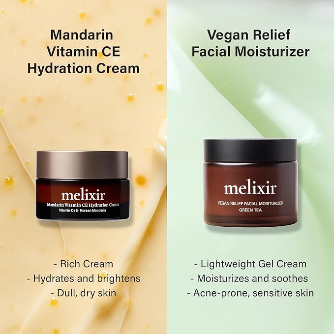 Melixir Mandarin Vitamin CE Hydration Cream, Niacinamide & Panthenol, Vitamin Capsules for Skin Radiance & Uneven Tone, Daily Face Moisturizer for Dry and Dull Skin, Korean Skincare (1.0 fl.oz./30ml)