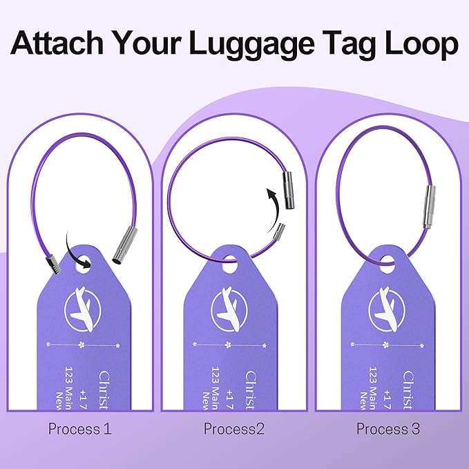 4 PCS Personalized Metal Luggage Tag – Personalized Engraved Suitcase Tag - Image 3