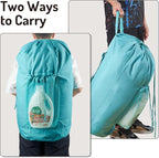Backpack Laundry Bag with Straps and Detergent Holder, Clothes Laundry Backpack - Image 5