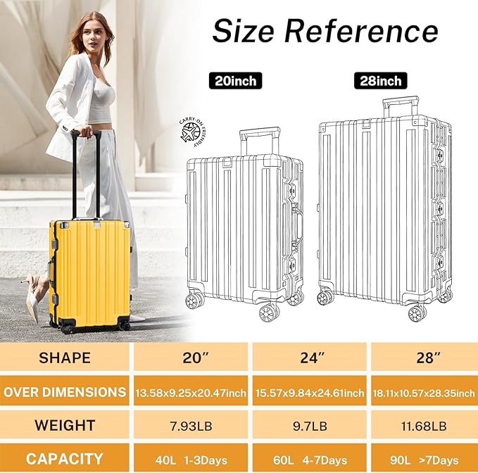 Krute Luggage 24 Inch Aluminum Frame Zipperless Suitcase - Image 3