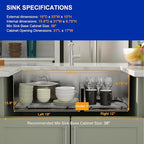 Dcolora 33 Inch Double Bowl Kitchen Sink Undermout Workstation 16 Gauge - Image 6