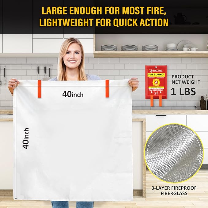 ROLOWAY Emergency Fire Blanket for Home and Kitchen, Fire Blankets Emergency - Image 4