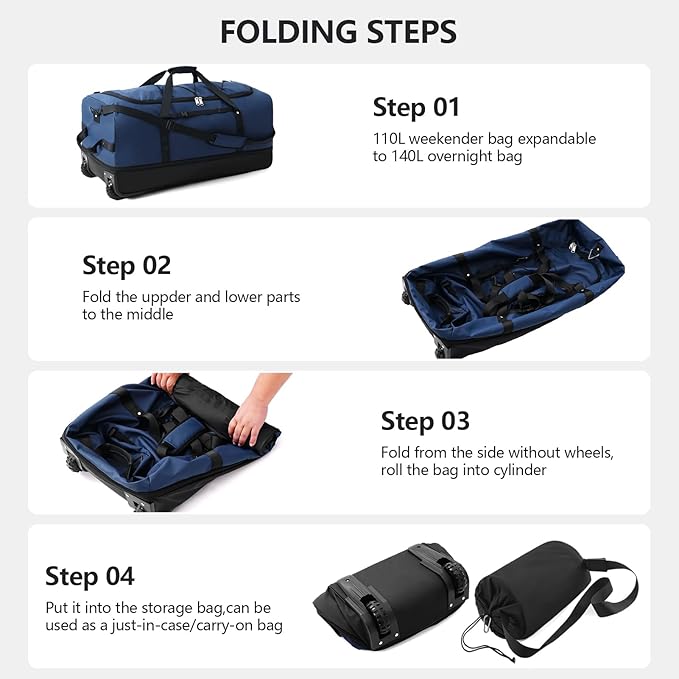 CONTAIL 32" Soft-Sided Rolling Duffle Bag - Image 3