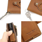 Mens Wallet Card Holder: Pop Up Aluminum Case, Genuine Leather, RFID Blocking - Image 7