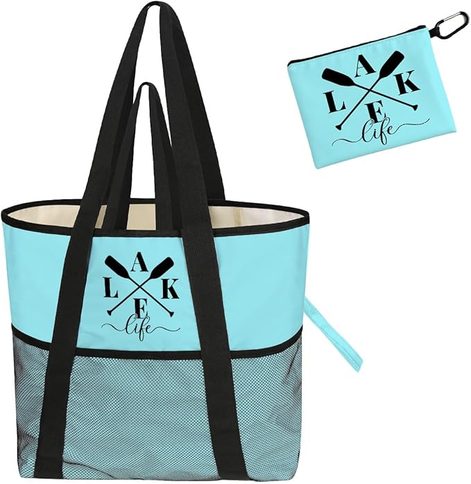 Sandproof Beach Bag with Zipper by NBIAN