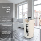 DOKEHOM 125L X-Large Laundry Basket, Collapsible Laundry Bag, Freestanding Tall - Image 2