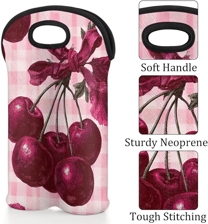 Neoprene Wine Tote, Bottle Carrier Gag Insulating Neoprene Thicker, Insulated - Image 3