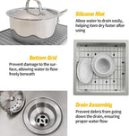 Small Kitchen Sink, 18x18 In Bar Sink Stainless Steel Undermount Small Kitchen - Image 7