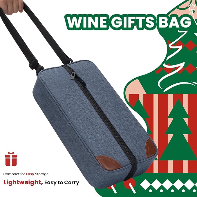 ALLCAMP Wine Tote Bag with Cooler Compartment，Picnic Set Carrying Two Sets of - Image 4