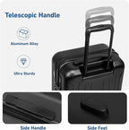 KYME Suitcase Hardshell With Double Spinner Wheels, PC+ABS TSA Lock Travel - Image 3