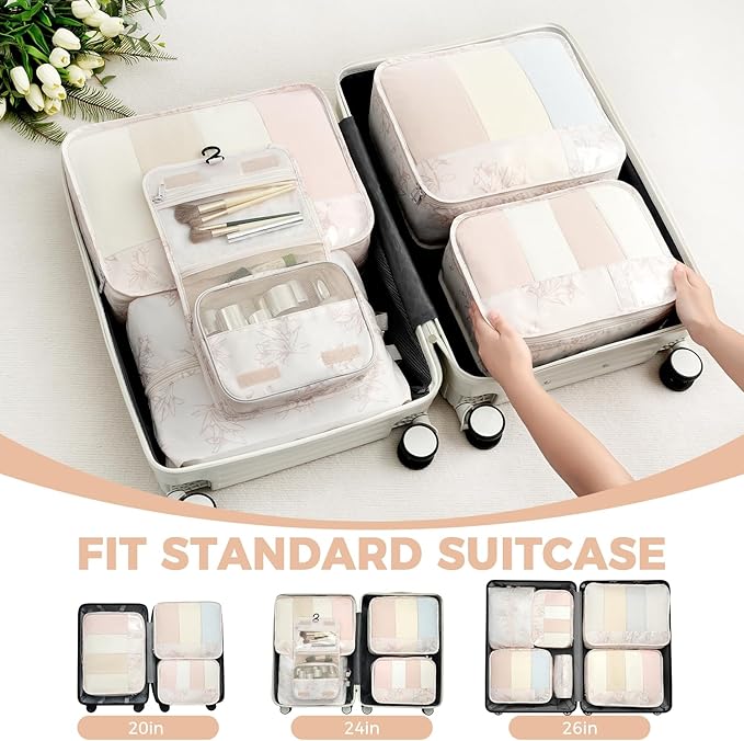 BAGAIL 9 Set Packing Cubes Luggage Packing Organizers - Image 7