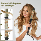 Curling Iron - Professional Manual Salon Rotating 1.75 Inch Hair Curler, Multi-Level Temperature Adjustment Crimper Hair Tool,Styling Tool for Long & Short Hair (Black, 1 3/4 inch)