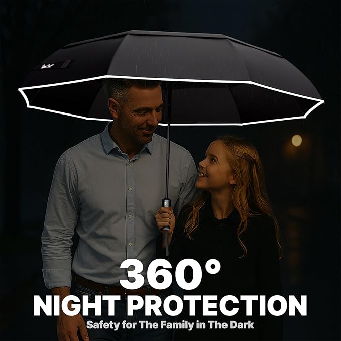 Royal Walk Windproof Folding Travel Umbrella Compact and Strong Luxurious Real - Image 5