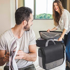 Hanging Toiletry Bag for Men VANCASE Vintage Leather Shaving Dopp Kit Medium - Image 2