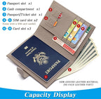 Passport Holder for Travel Women RFID Blocking Genuine Leather Passport Wallet - Image 2