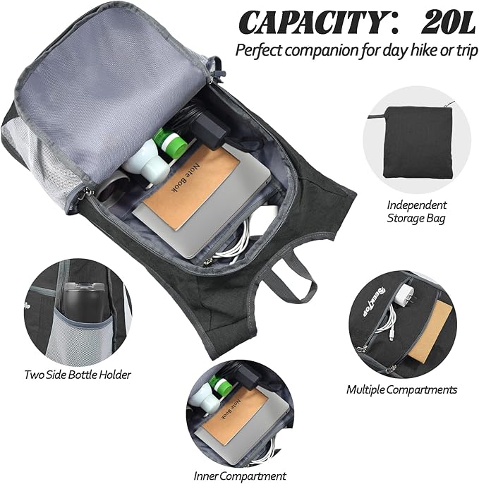 Seektop 20L Hiking Backpack Ultra Lightweight Waterproof Travel Backpack - Image 4