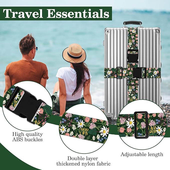 Wildflowers Luggage Straps for Suitcases TSA Approved, Luggage Identifiers for - Image 3