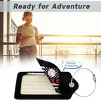 2 Pack Leather Luggage Tag for Suitcase Vintage Baseball American Flag Unique - Image 5