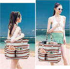 LEDAOU Large Beach Tote Bag Women Waterproof Sandproof Zipper Beach Tote Bag - Image 6