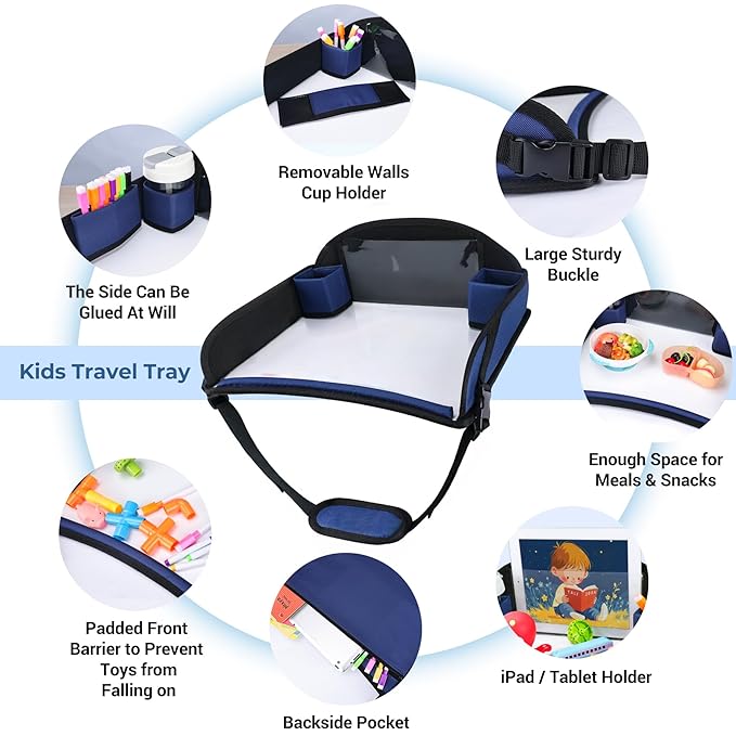 COOLBEBE Kids Travel Tray for Toddler Car Seat, Travel Tray for Airplane - Image 4